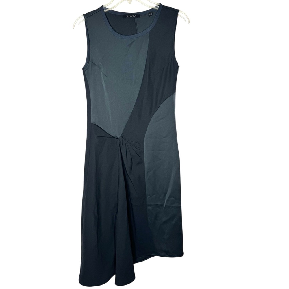 Allsaints Womens Fern Dress Sz 0 Asymmetrical Gathered Waist Office Alternative